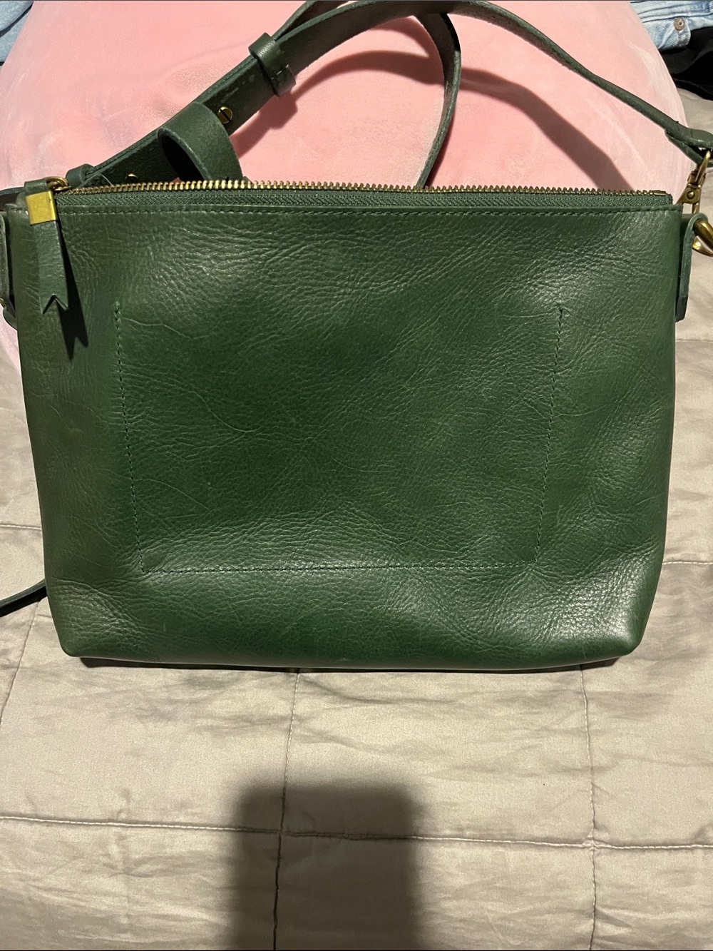 Madewell Forest Green Leather Crossbody Bag - Picture 2 of 4